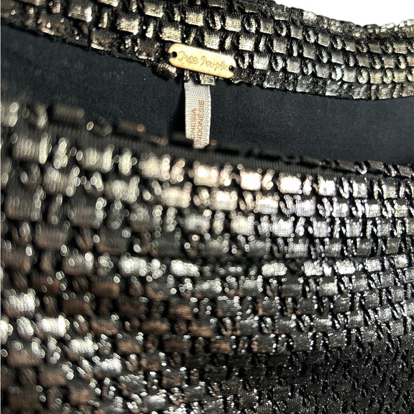 Free People Black Metallic Mini Dress XS - Picture 2 of 3